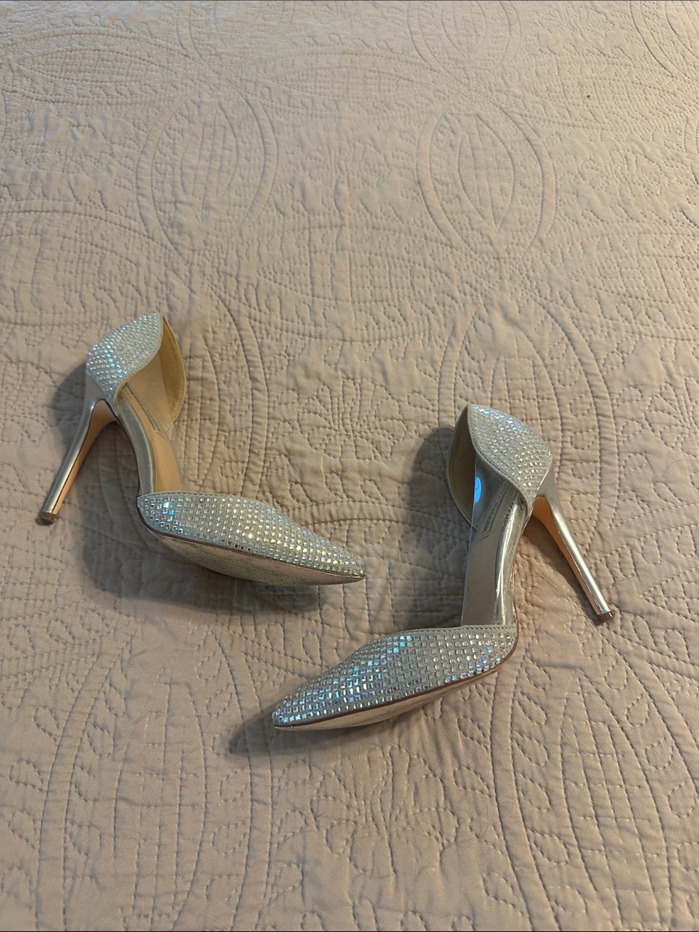 Steve Madden Champagne Crystal D'Orsay Stilettos